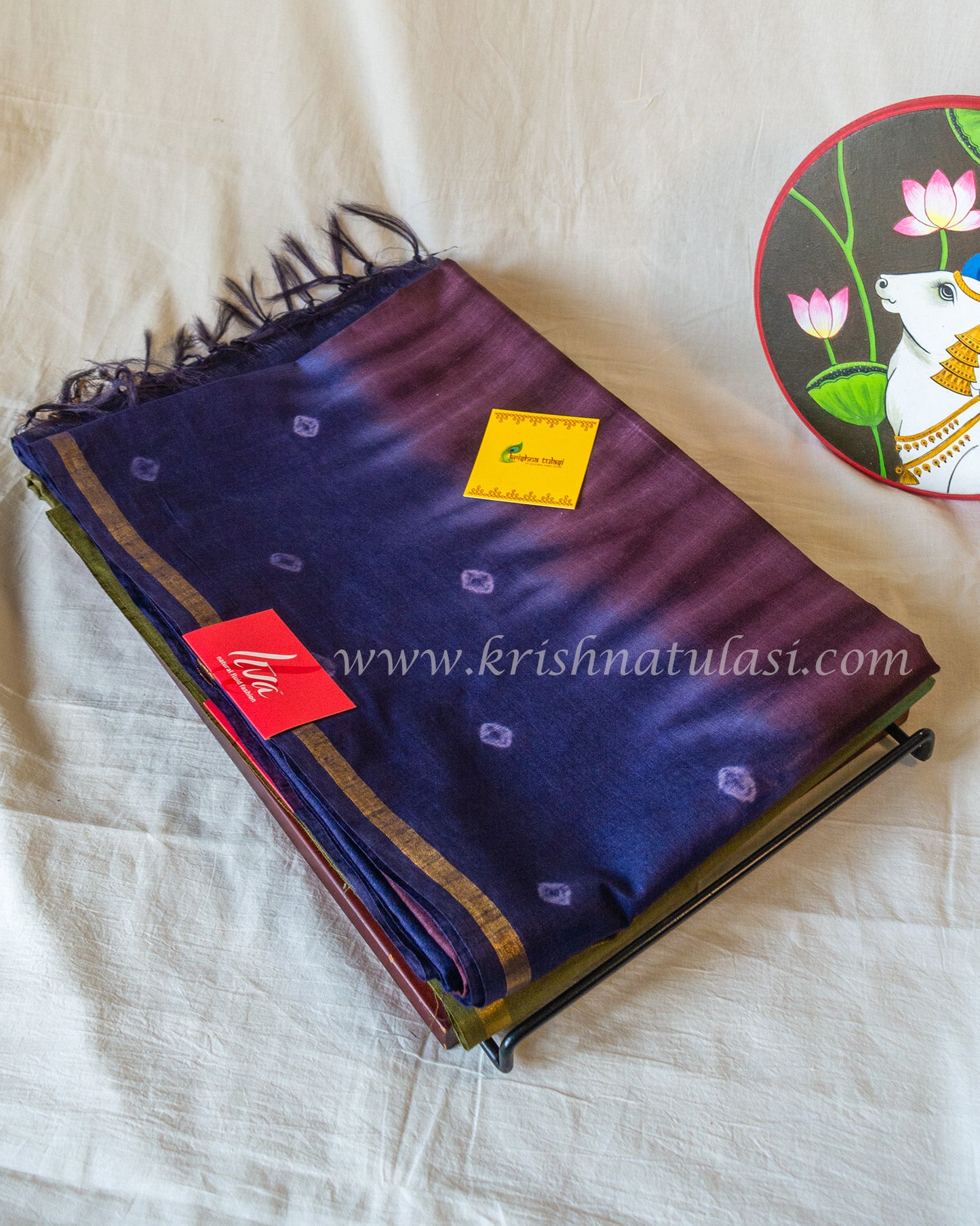 Purple Shibori Art Chanderi Silk Saree.