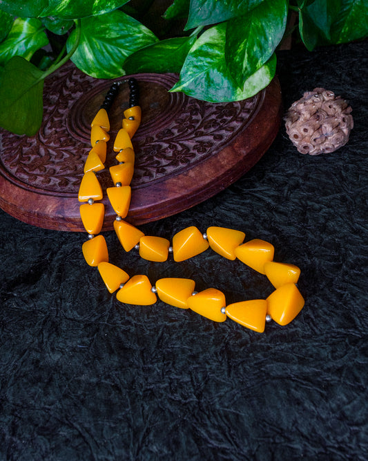 Marigold Triangle Bead Necklace.