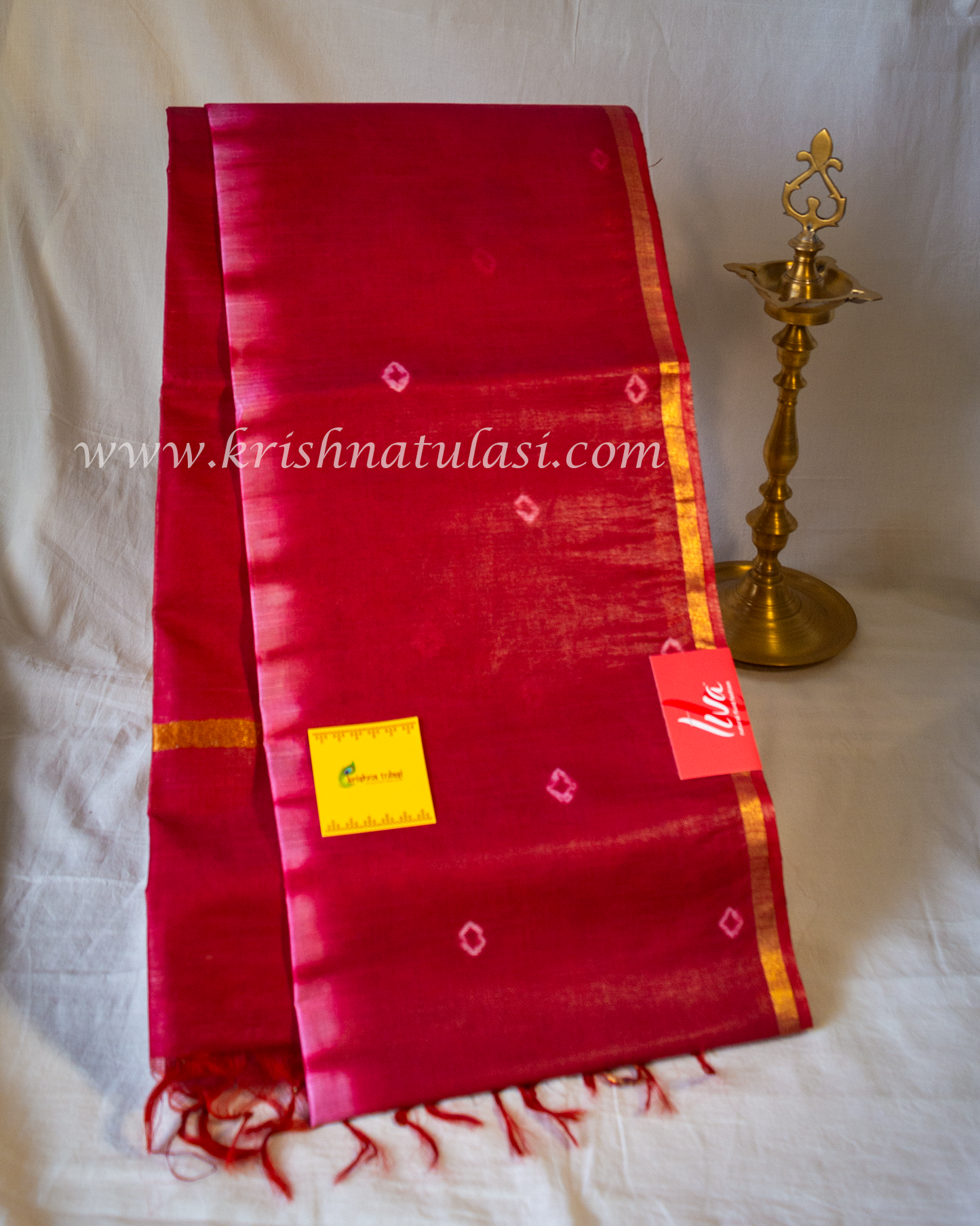 Vibrant Red Art Chanderi Silk Saree with Jari Border