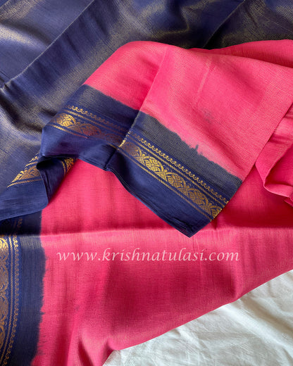 Pink Vaira Oosi Soft Madurai Cotton Saree: